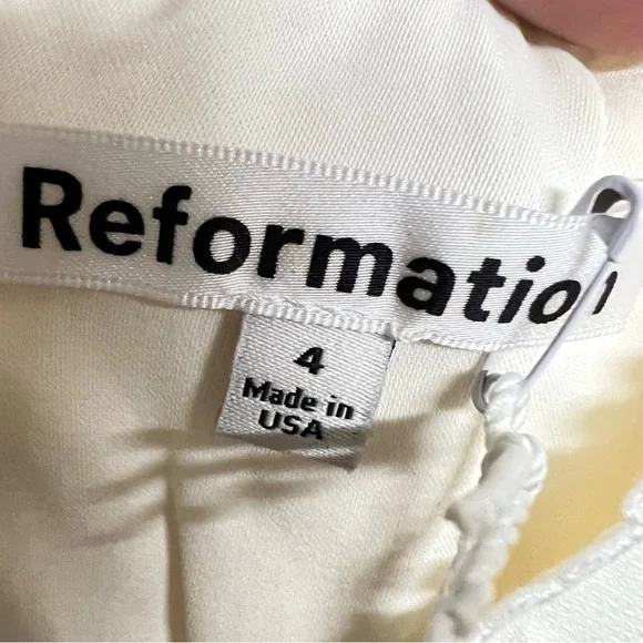 New Reformation Wynton Lace Midi Dress in Ivory - Picture 10 of 10